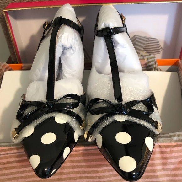 Kate Spade New Pomona PolkaDot Patten Kitten Heels - Picture 3 of 8